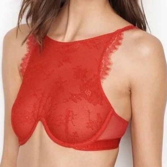 Women's Victoria's Secret Lace High Neck Bra, size 34C - Picture 2 of 14